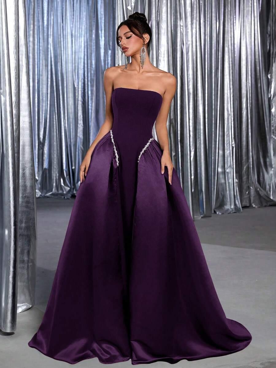 SHEIN FIOLETOWA MAXI SUKIENKA S06__S