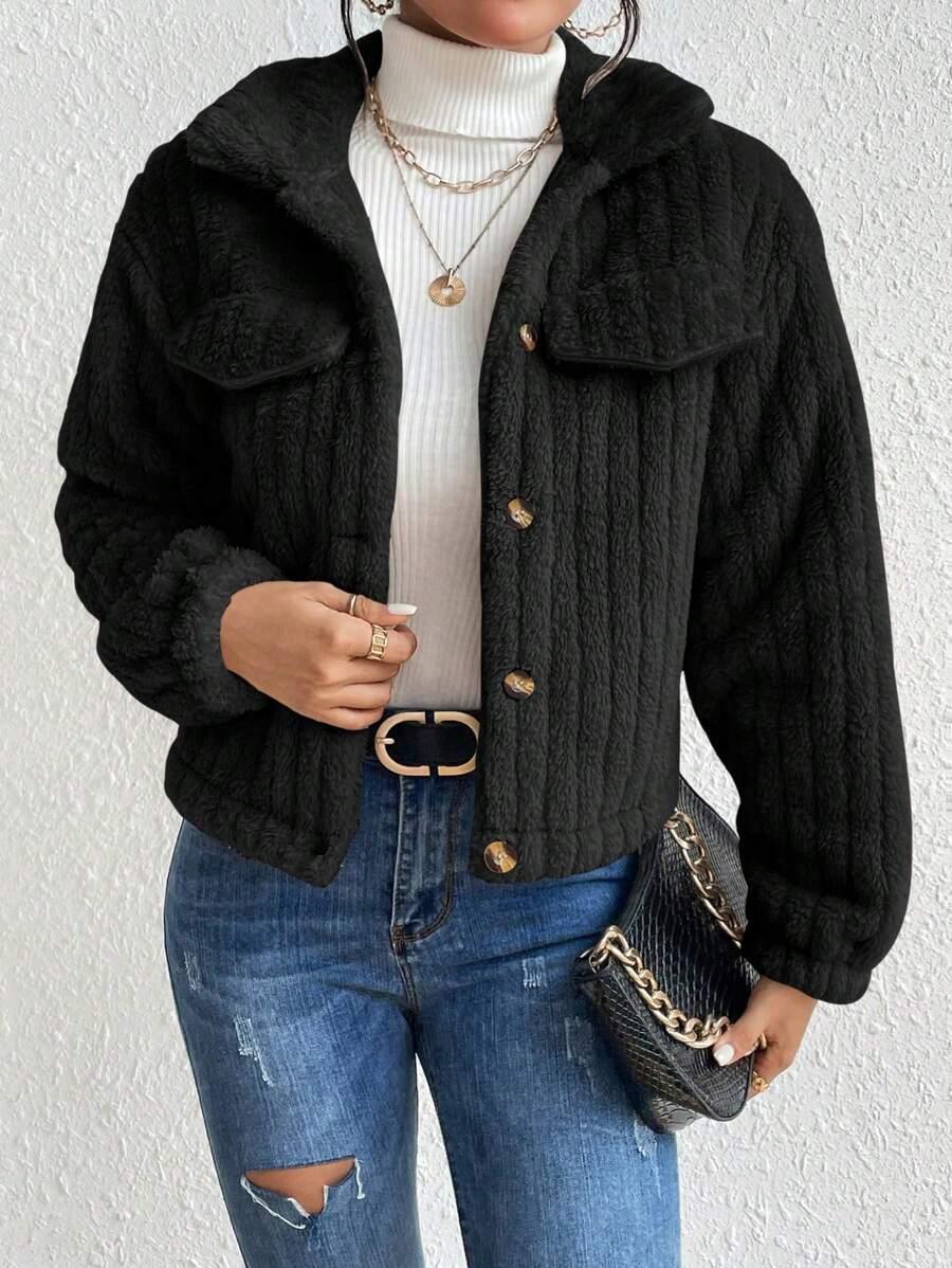 SHEIN CZARNA KURTKA GUZIKI W01__XL