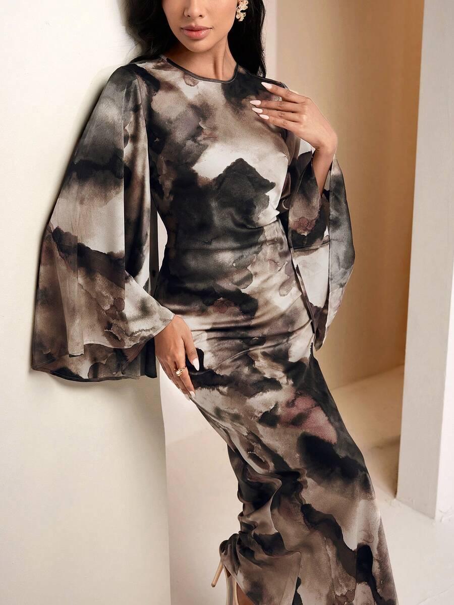 SHEIN MAXI SUKIENKA DŁUGI RĘKAW S06__XXL