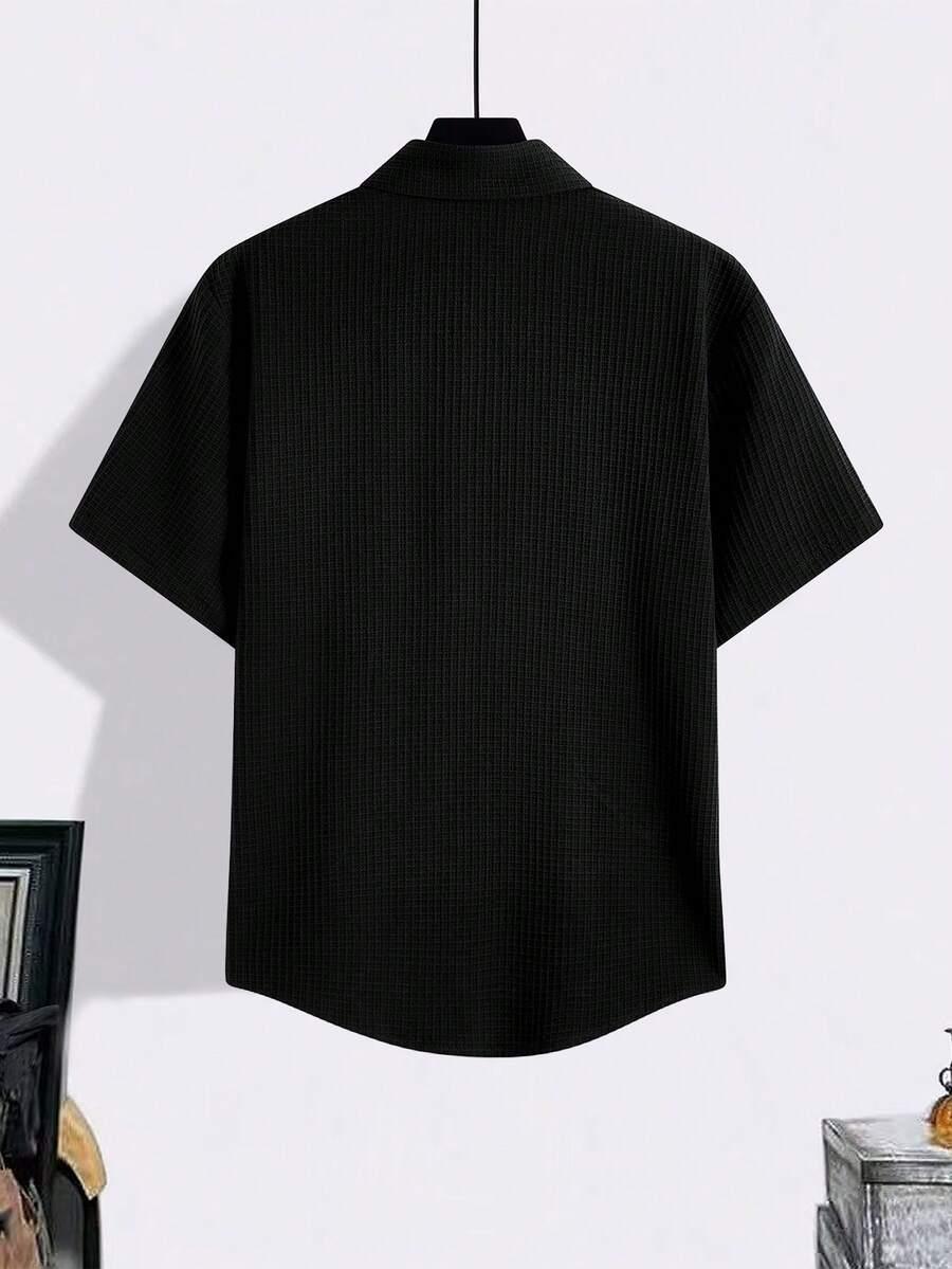 MANFINITY CZARNA KOSZULA TEKSTURA S06__3XL