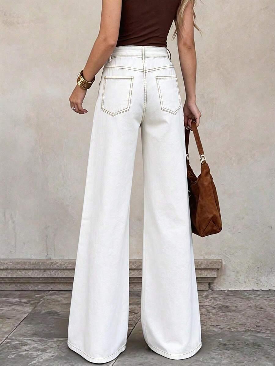 SHEIN BIAŁE SPODNIE JEANS S06__L