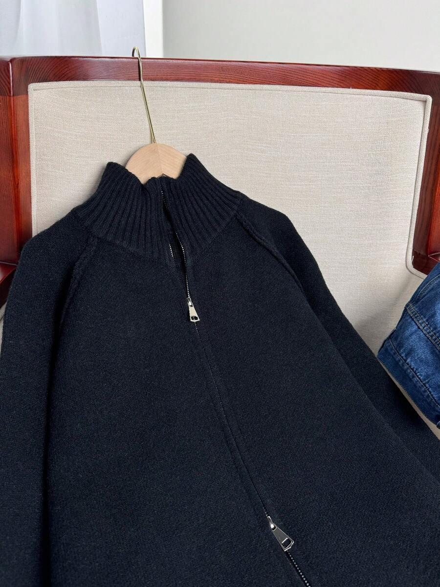 SHEIN CZARNY ROZPINANY SWETER S06__M
