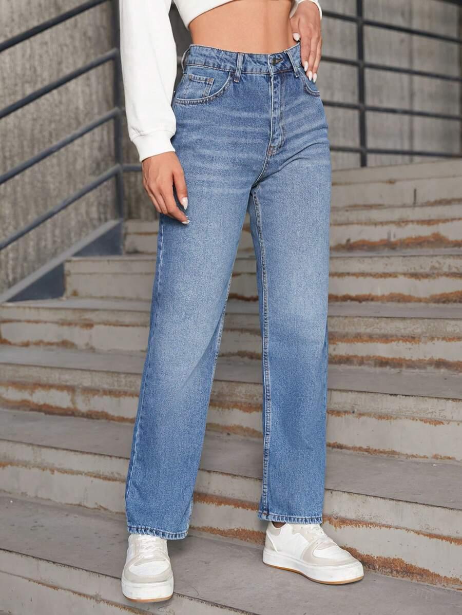 EURMUSE NIEBIESKIE SPODNIE JEANS S06__S