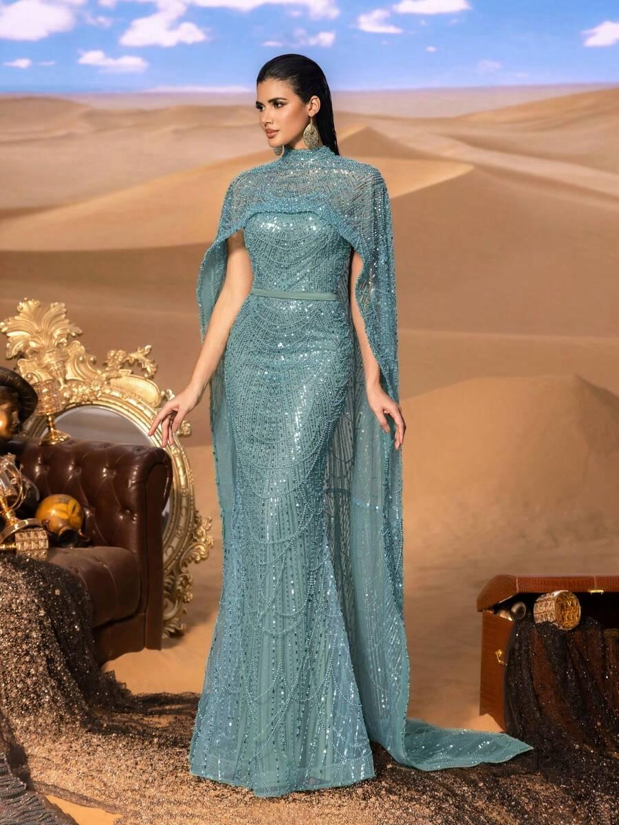 FAERIESTY ZDOBIONA MAXI SUKIENKA POŁYSK PK01__M