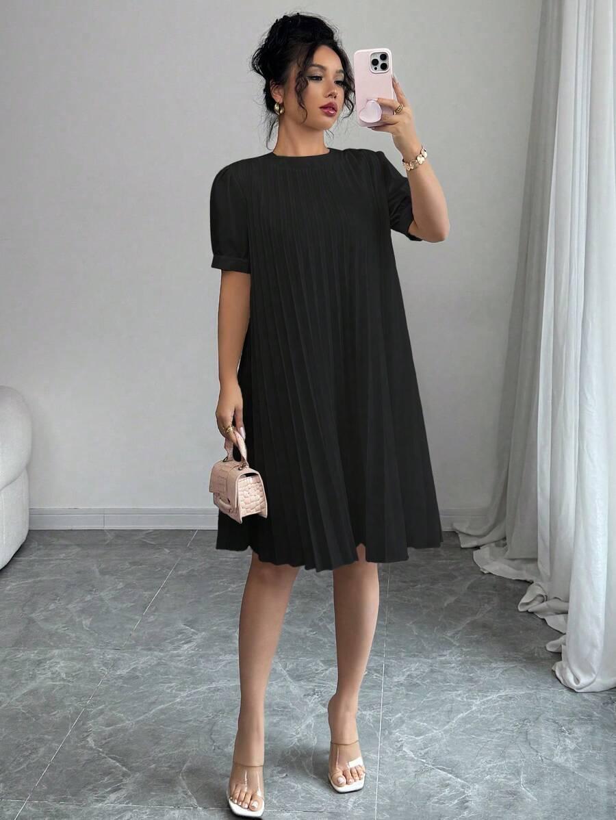 SHEIN CZARNA SUKIENKA PLISY S06__M