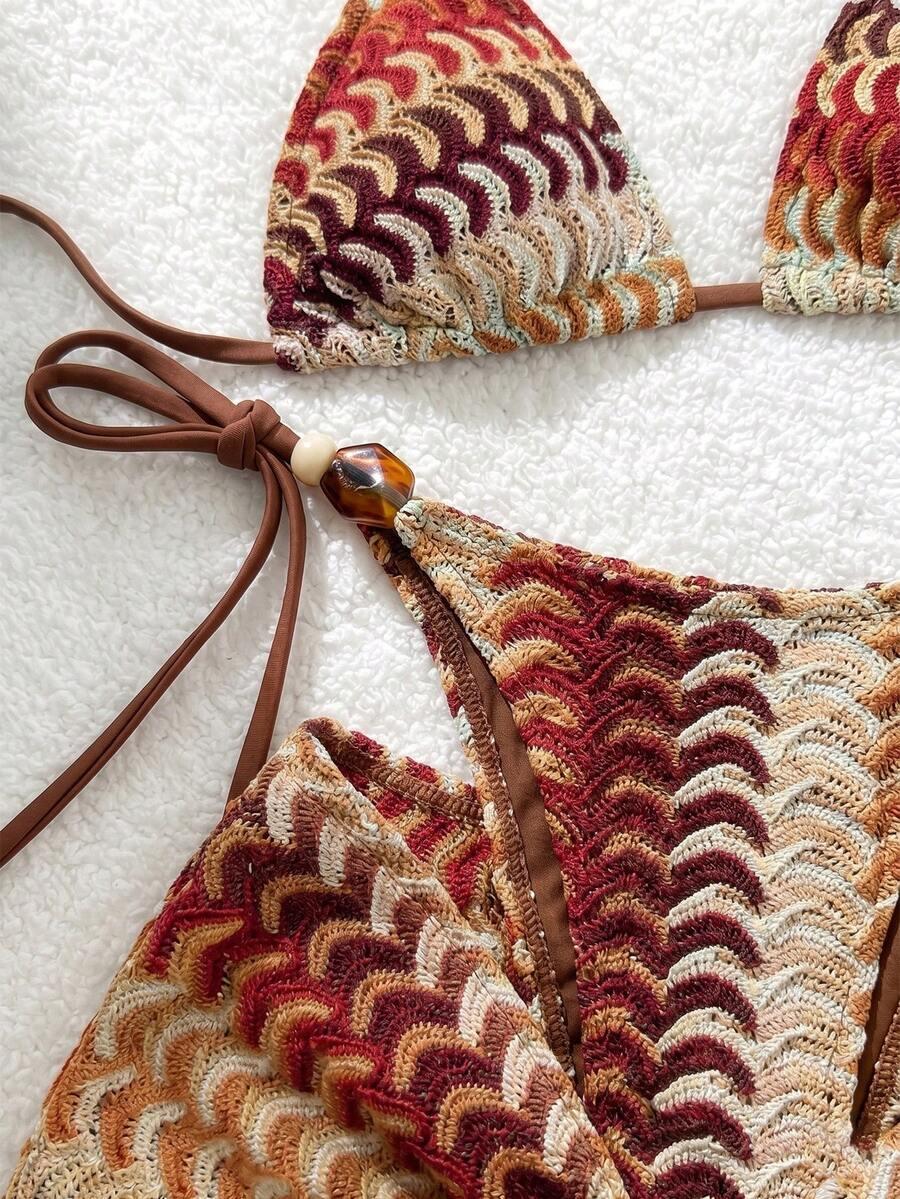 SWIM VCAY AŻUROWY STRÓJ KĄPIELOWY BIKINI KOMPLET S09__L