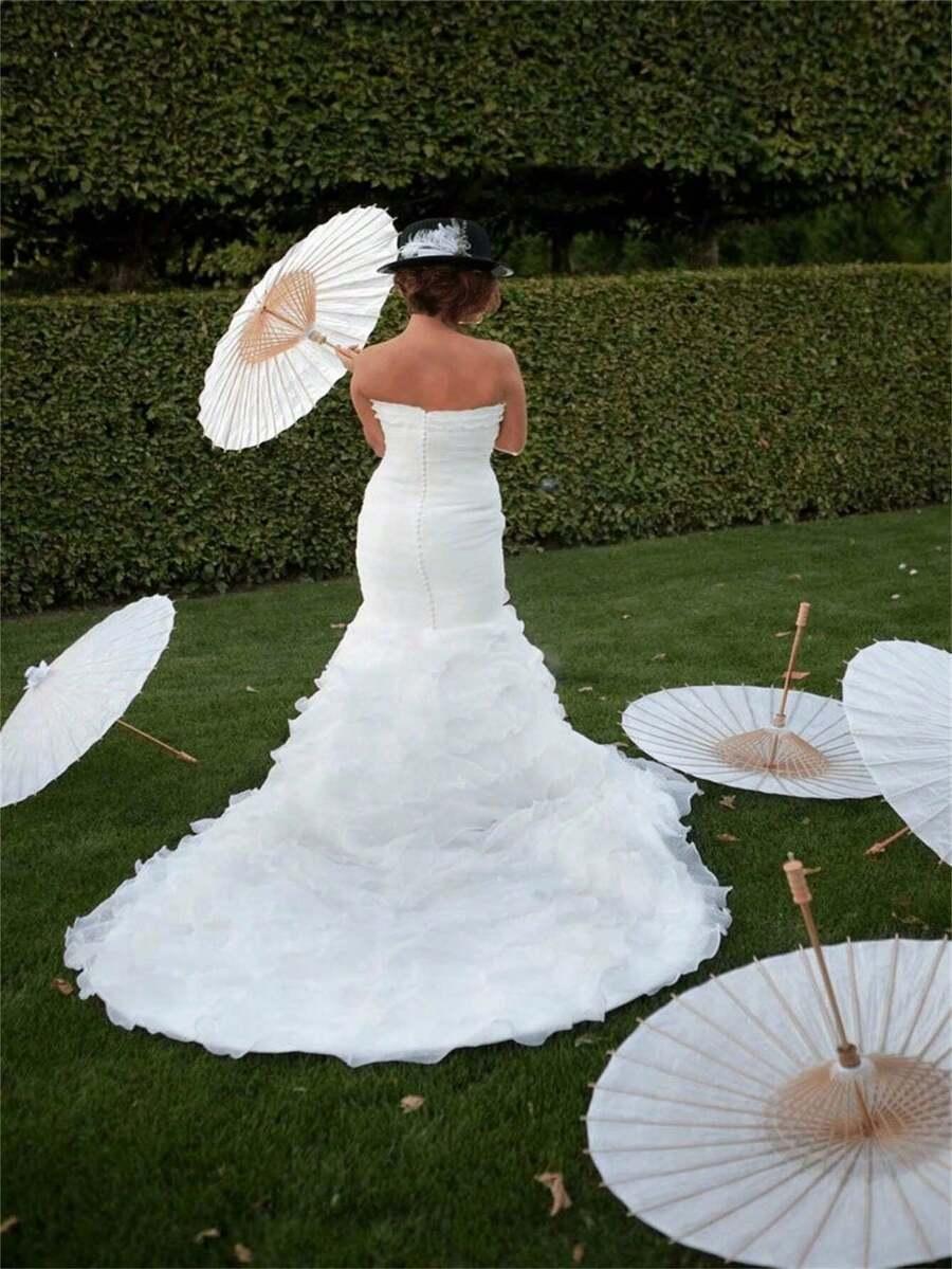 SHEIN BIAŁA PAPIEROWA PARASOL S07__40CM