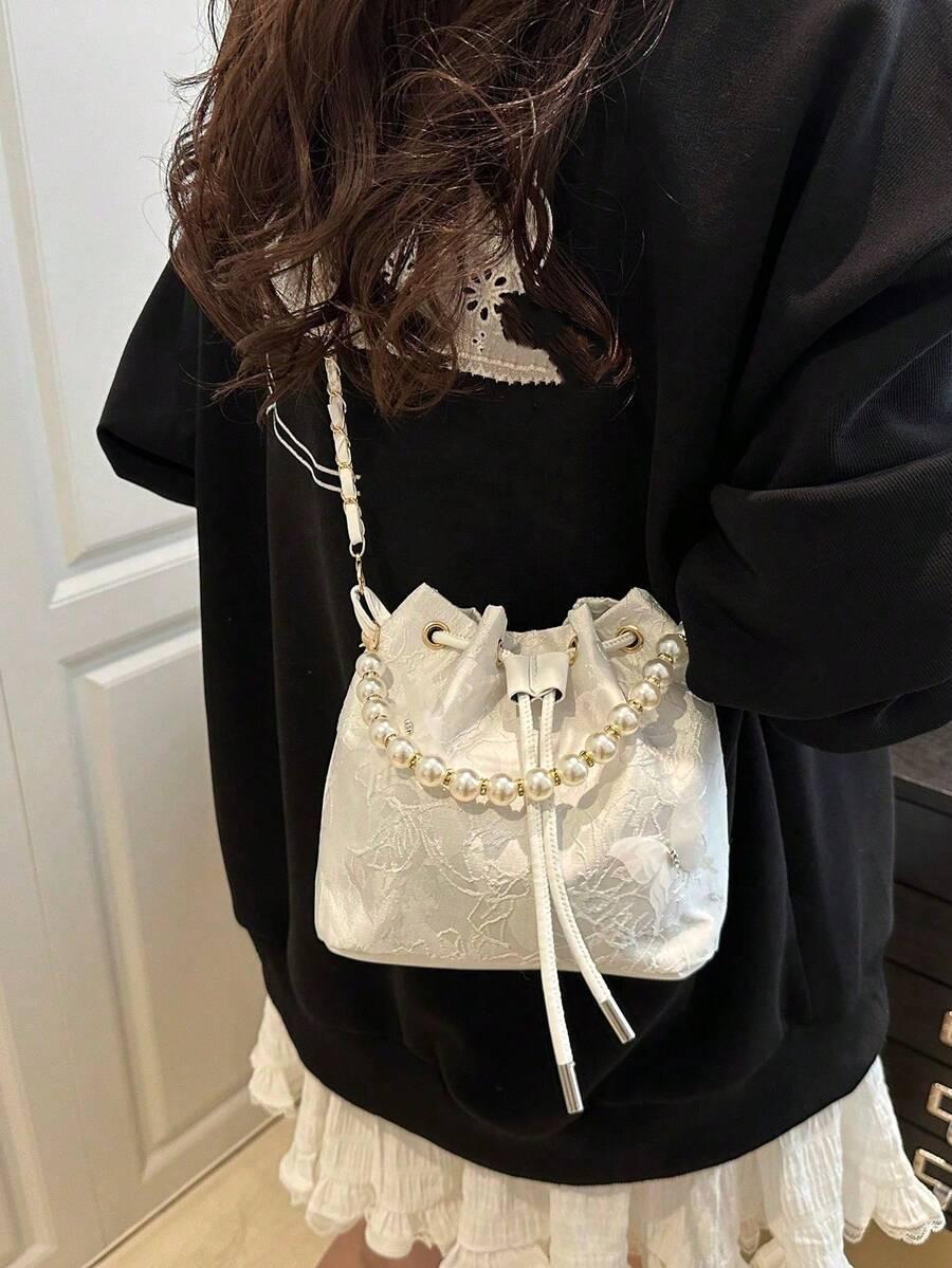 SHEIN BIAŁA TOREBKA ZDOBIENIE S07__25X17