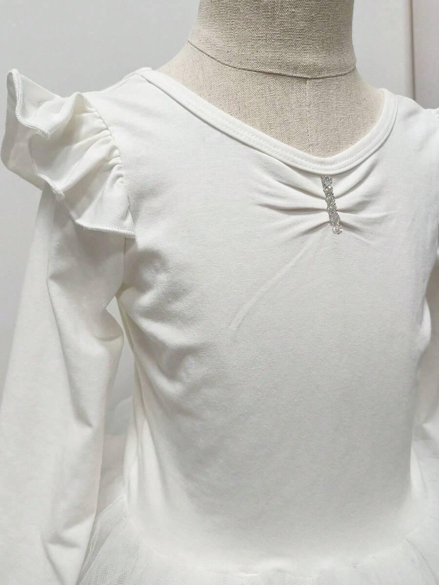 SHEIN BIAŁA SUKIENKA TIULOWA ZDOBIENIE S06__110-116