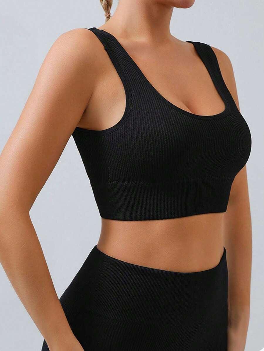 SHEIN CZARNY BEZSZWOWY BIUSTONOSZ PRĄŻKI PUSH-UP S06__L