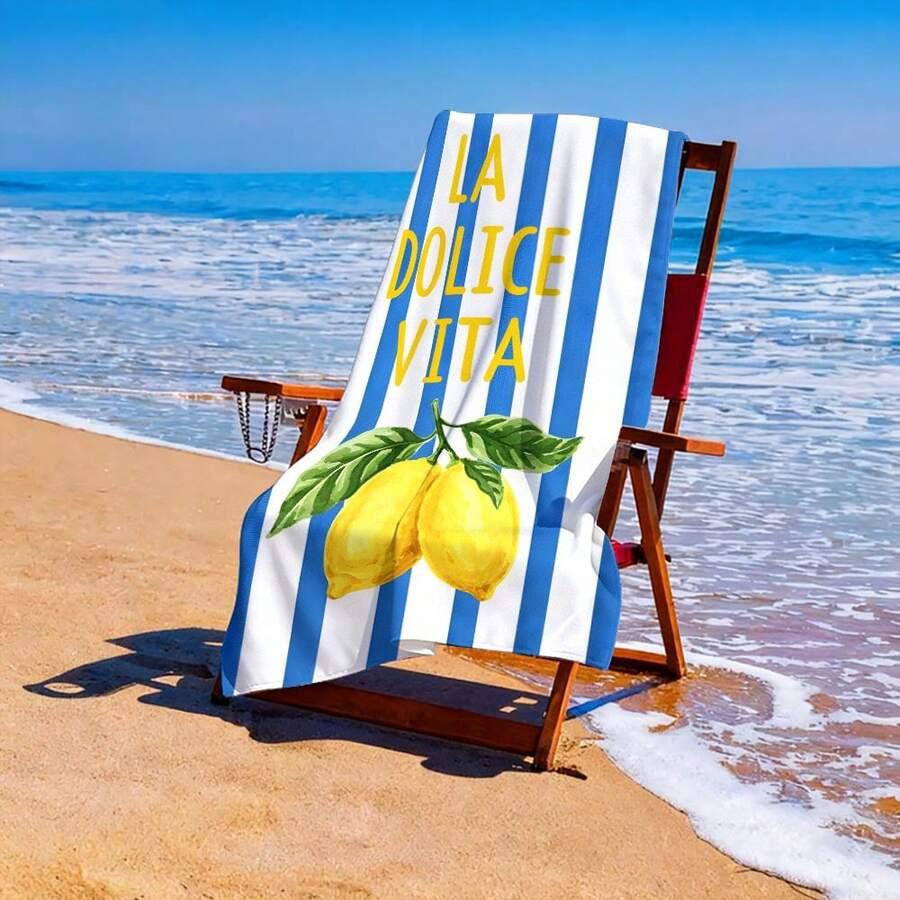 SHEIN RĘCZNIK PLAŻOWY WZÓR PASKI S07__80X160