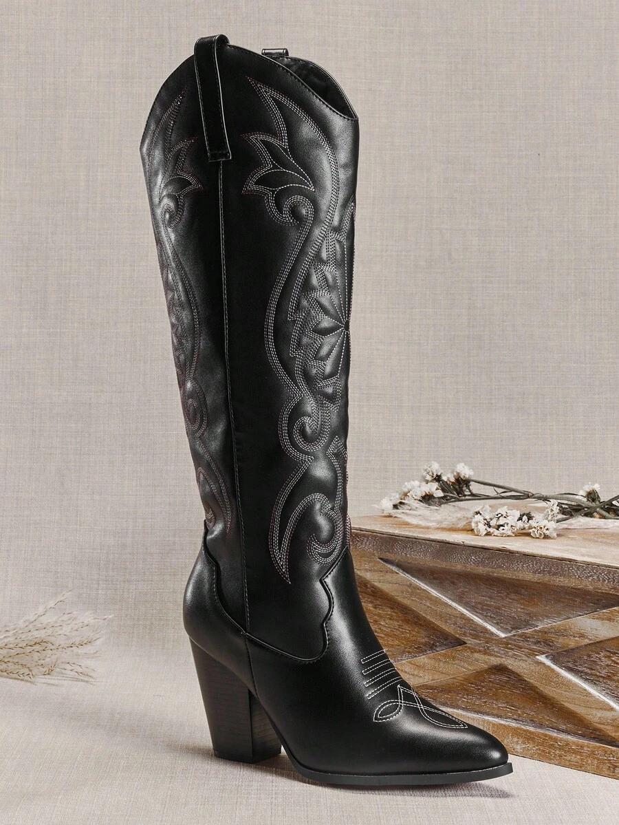 SHEIN CZARNE KOZAKI KOWBOJKI W01__41