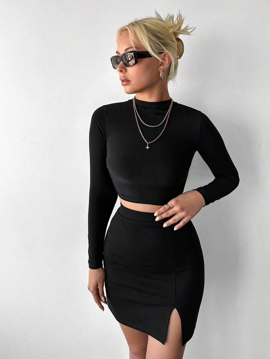 SHEIN CZARNA MINI SPÓDNICA S06__S