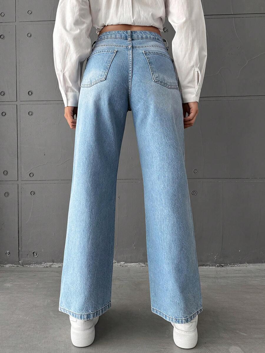 SHEIN JEANSY Z ROZSZERZANYMI NOGAWKI