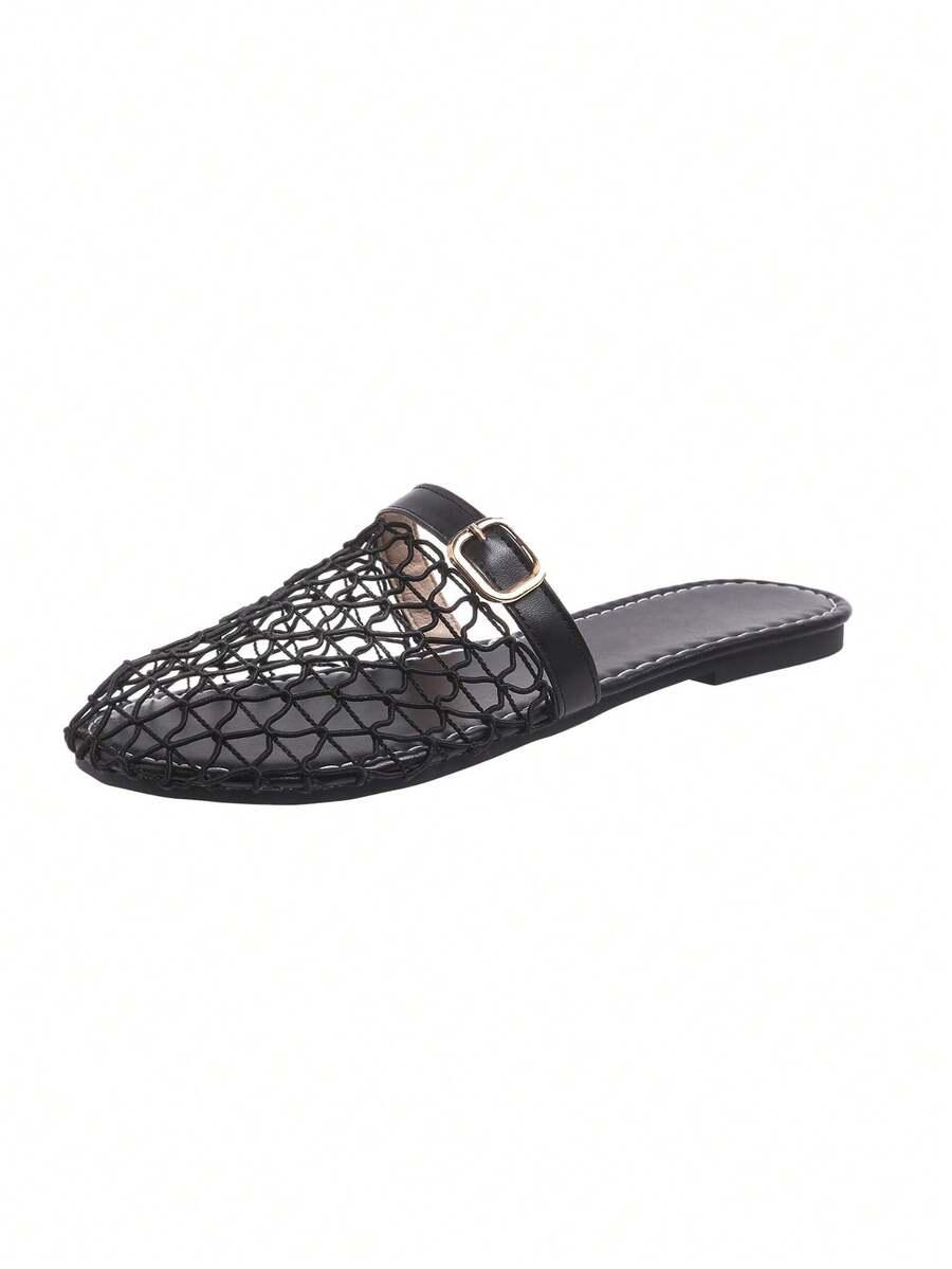 SHEIN CZARNE KLAPKI KLAMRA S06__37