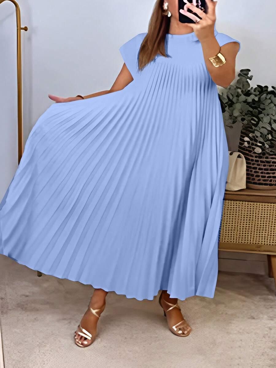 SHEIN PLISOWANA NIEBIESKA SUKIENKA PK01__46