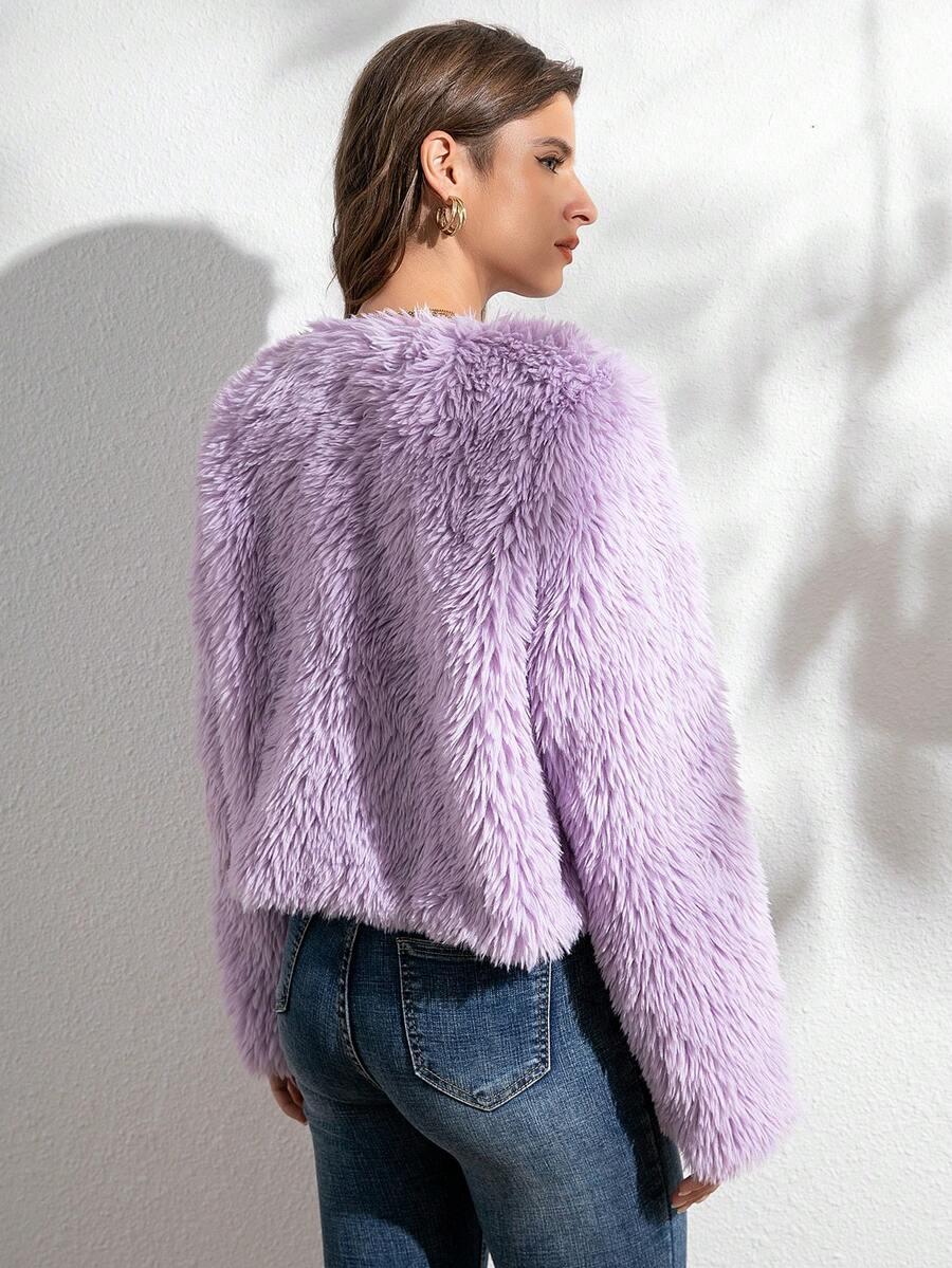 SHEIN FIOLETOWE SZTUCZNE FUTRO W01__M