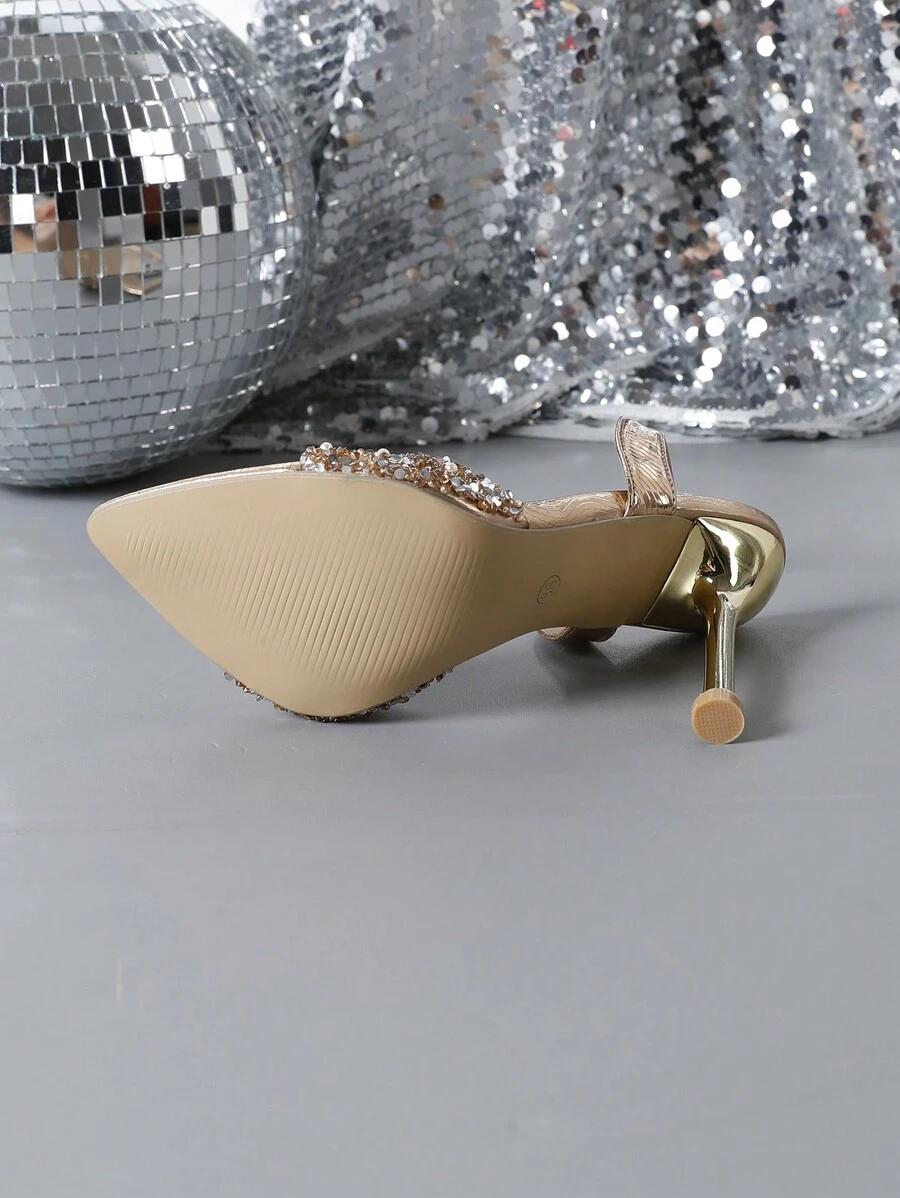 SHEIN ZŁOTE SANDAŁY OBCAS ZDOBIENIE S06__36,5