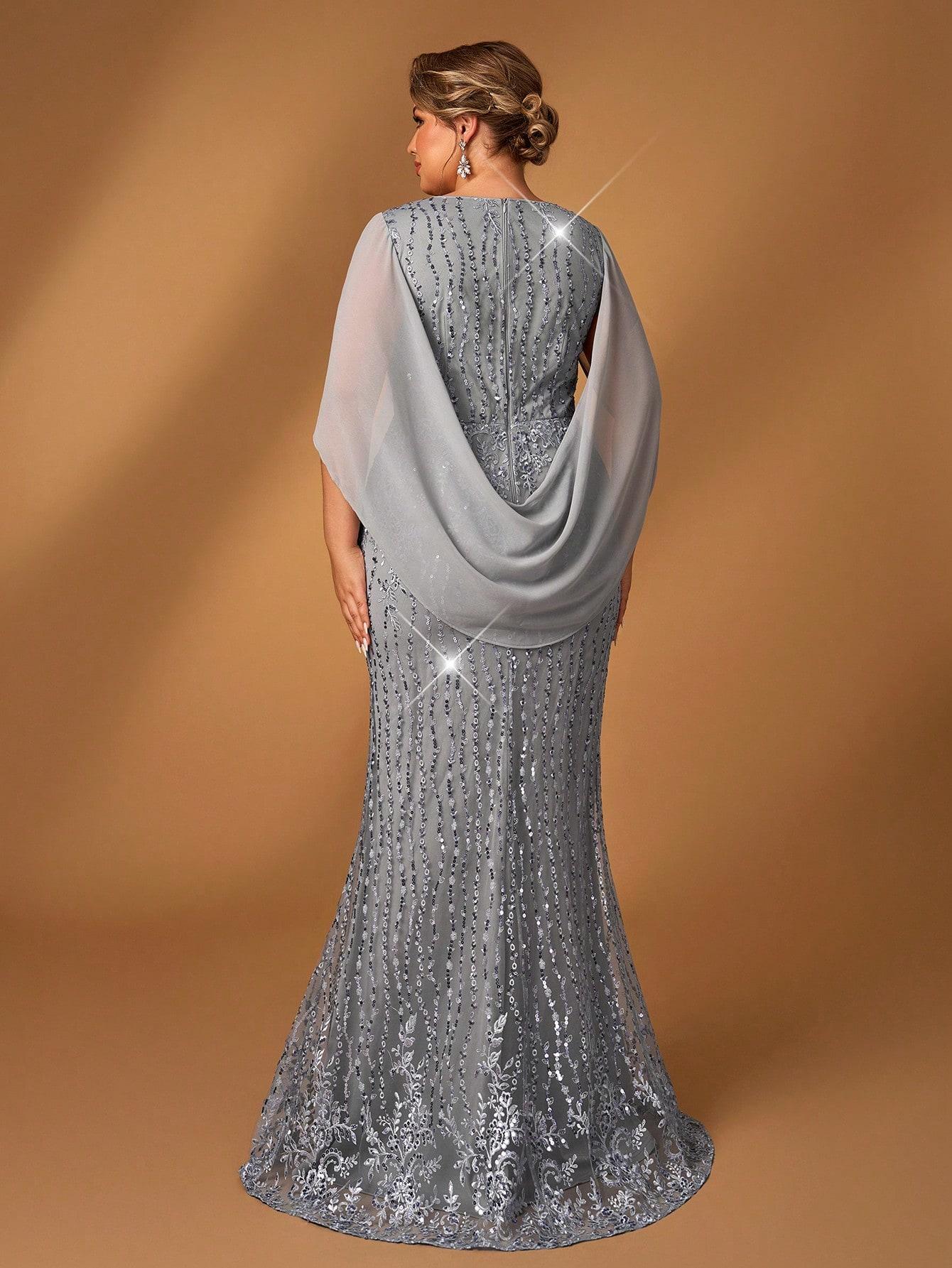 SHEIN SREBRNA MAXI SUKIENKA S06__3XL