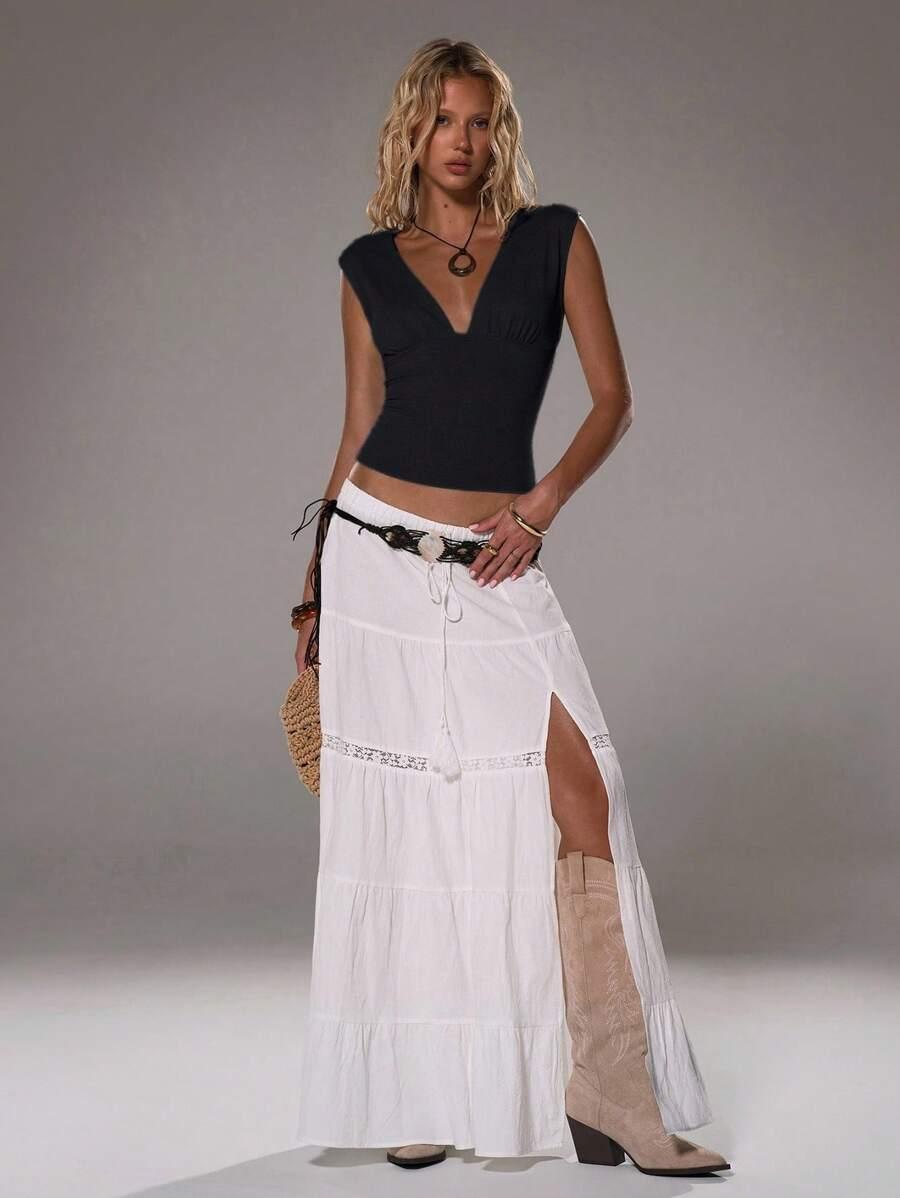 SHEIN CZARNY TOP BEZ RĘKAWÓW S06__M