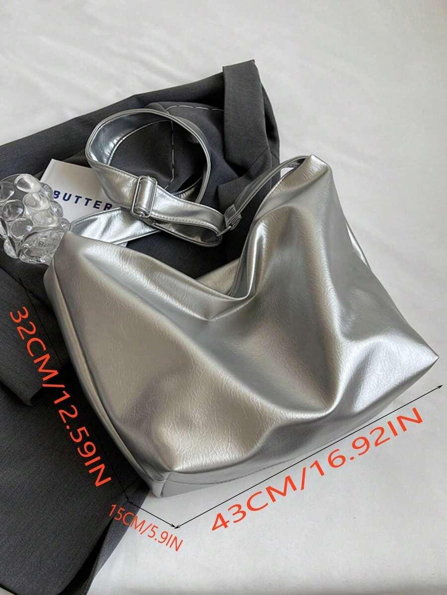 SHEIN SREBRNA TOREBKA NA RAMIĘ S07__15X32X43CM
