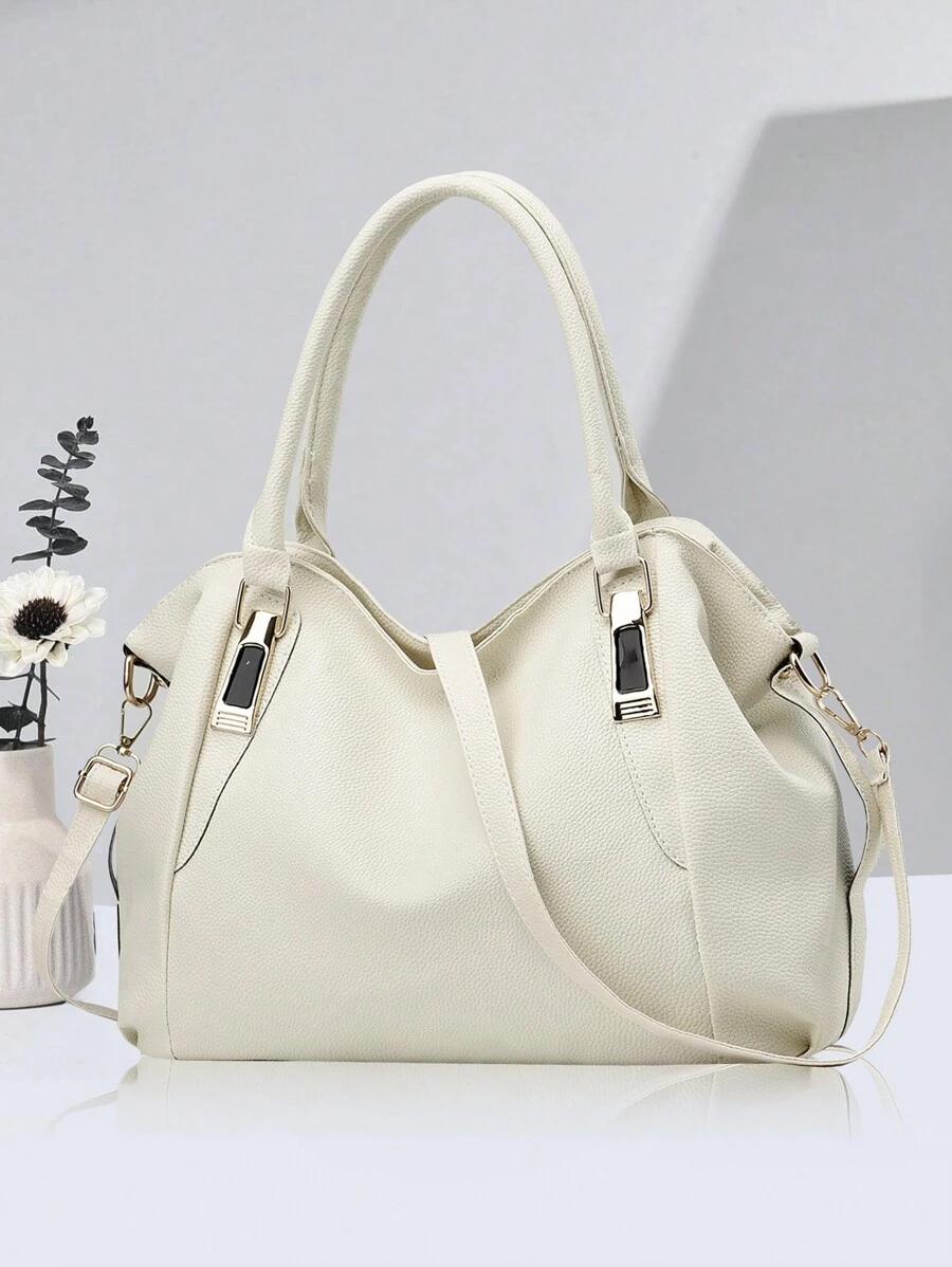 SHEIN KREMOWA TOREBKA IMITACJA SKÓRY S07__33X11X29CM