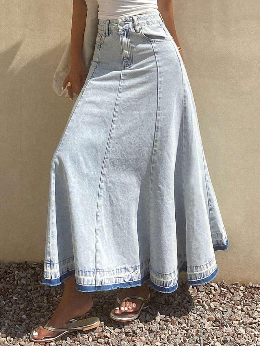 SHEIN JEANSOWA MAXI SUKIENKA S06__M