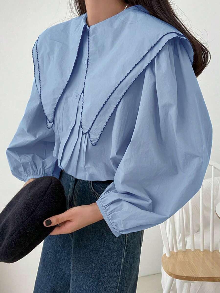 SHEIN NIEBIESKA KOSZULA DŁUGI RĘKAW S06__XL