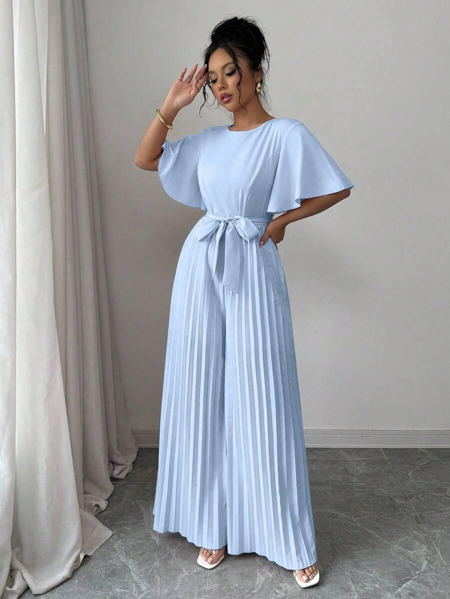 SHEIN NIEBIESKI KOMBINEZON PROSTA NOGAWKA S06__XL