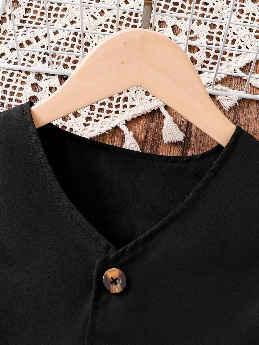 SHEIN CZARNA KAMIZELKA GUZIKI S09__110-116
