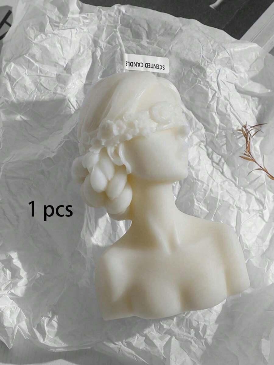 SHEIN BIAŁA ŚWIECZKA DEKORACYJNA S07__9X6CM