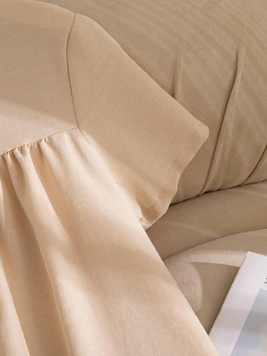 SHEIN BEŻOWA SUKIENKA KRÓTKI RĘKAW S06__128-134