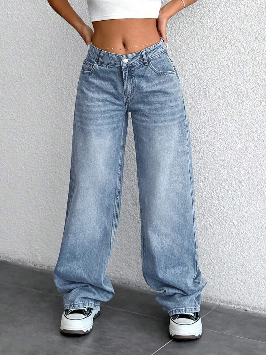 SHEIN NIEBIESKIE SPODNIE JEANS S06__S