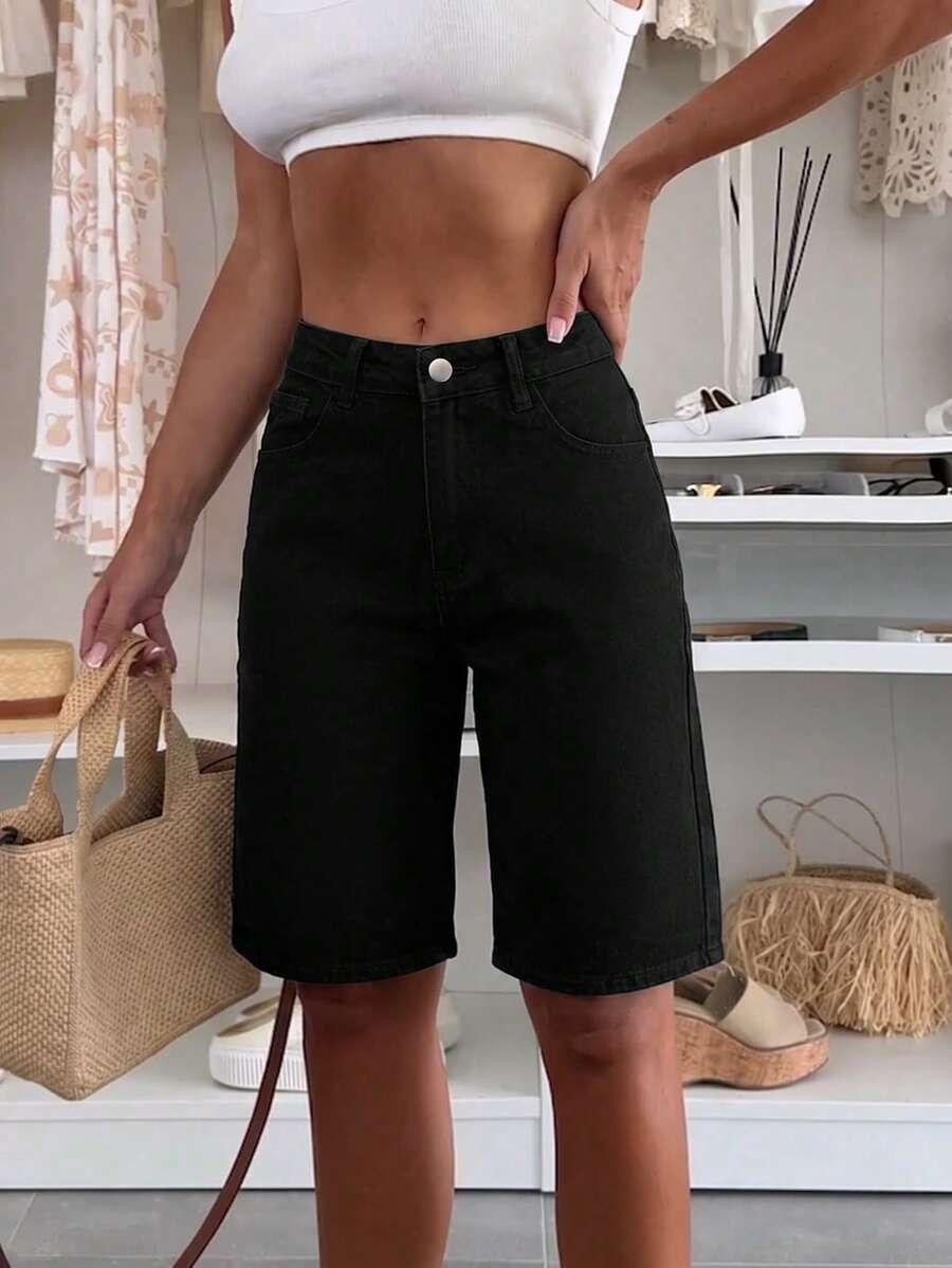 SHEIN CZARNE JEANSOWE SPODENKI S06__S