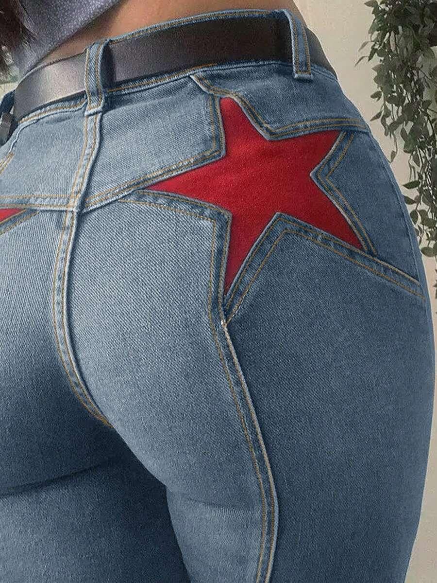 SHEIN NIEBIESKIE SPODNIE JEANS PK01__M