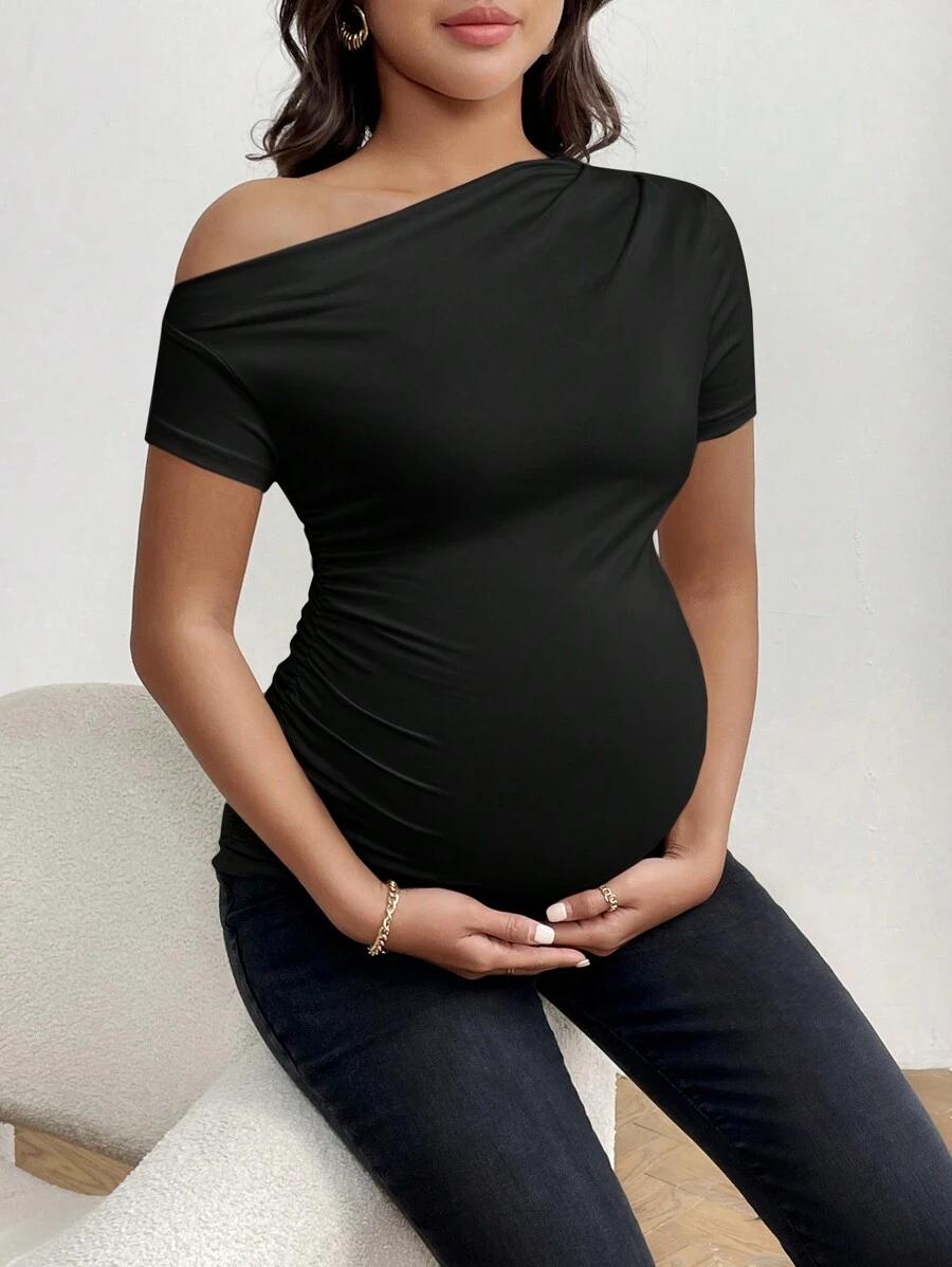 SHEIN CZARNA BLUZKA CIĄŻOWA S06__M