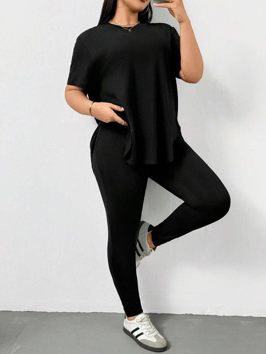 SHEIN KLASYCZNY CZARNY T-SHIRT S06__52