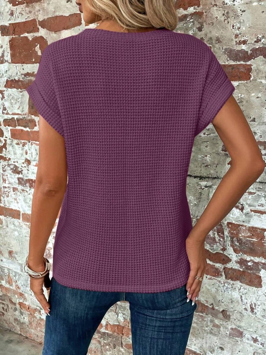 SHEIN FIOLETOWA DZIANINOWA BLUZKA S06__XL