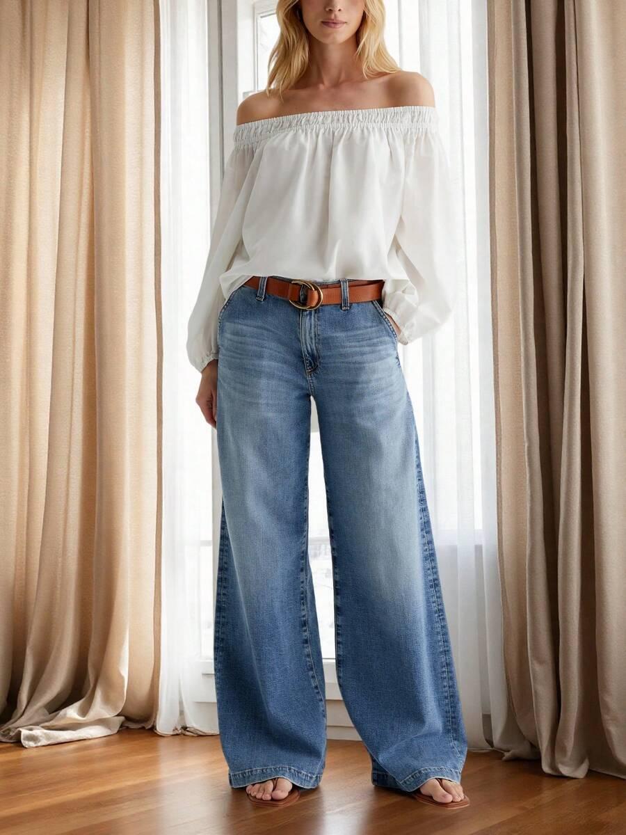 SHEIN NIEBIESKIE SPODNIE JEANS S06__L