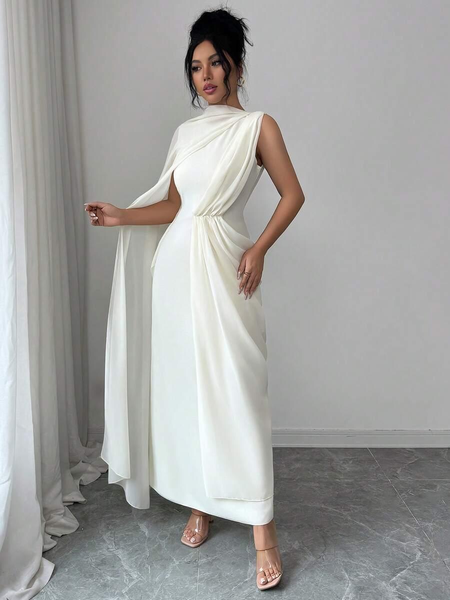SHEIN ECRU MAXI SUKIENKA S06__S