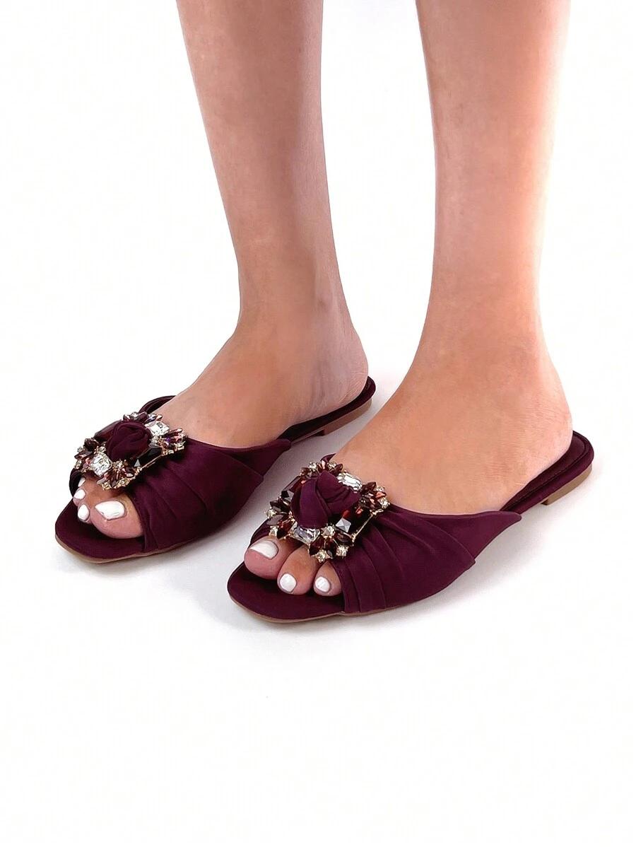 SHEIN BORDOWE KLAPKI ZDOBIENIE S06__40