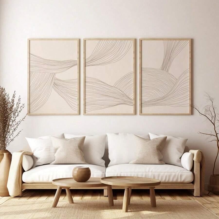 SHEIN BEŻOWY PLAKAT 3-PACK S07__40X60CM
