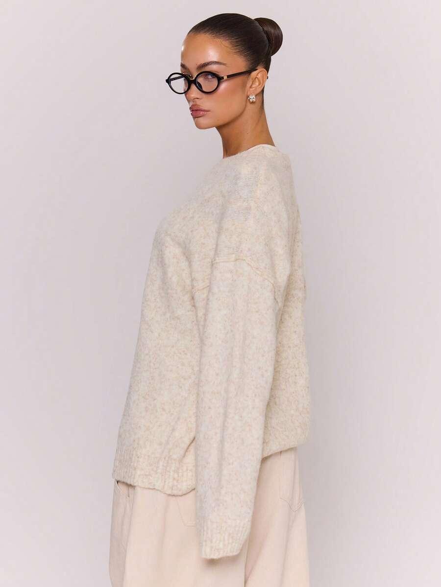 MUSERA BEŻOWY LUŹNY SWETER S06__XL