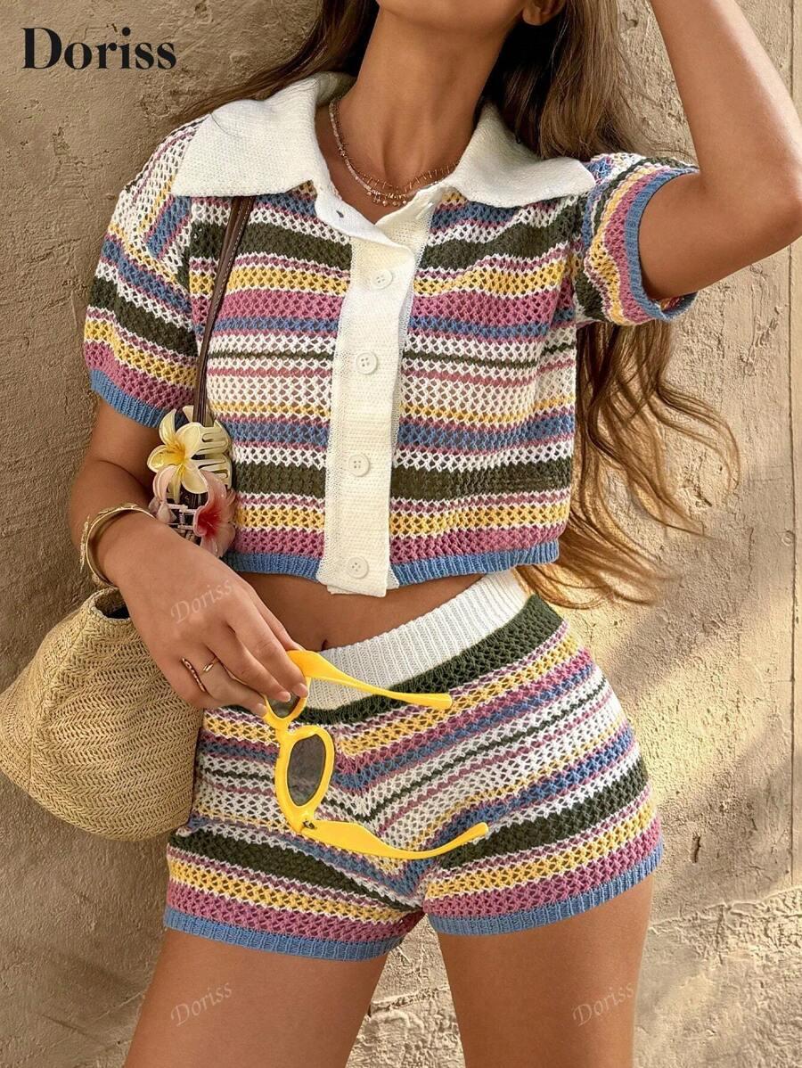SHEIN DZIANINOWY KOMPLET TOP SPODENKI S06__XL