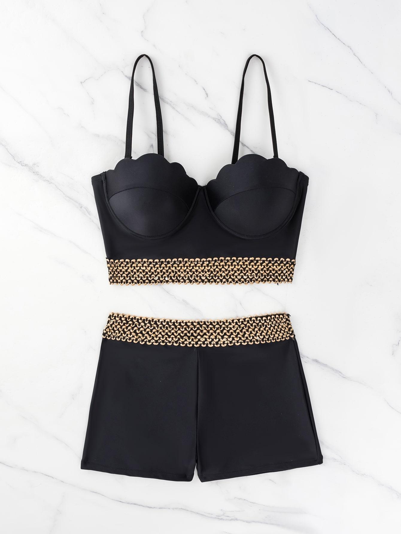 SHEIN DWUCZĘŚCIOWY STRÓJ KĄPIELOWY S09__L
