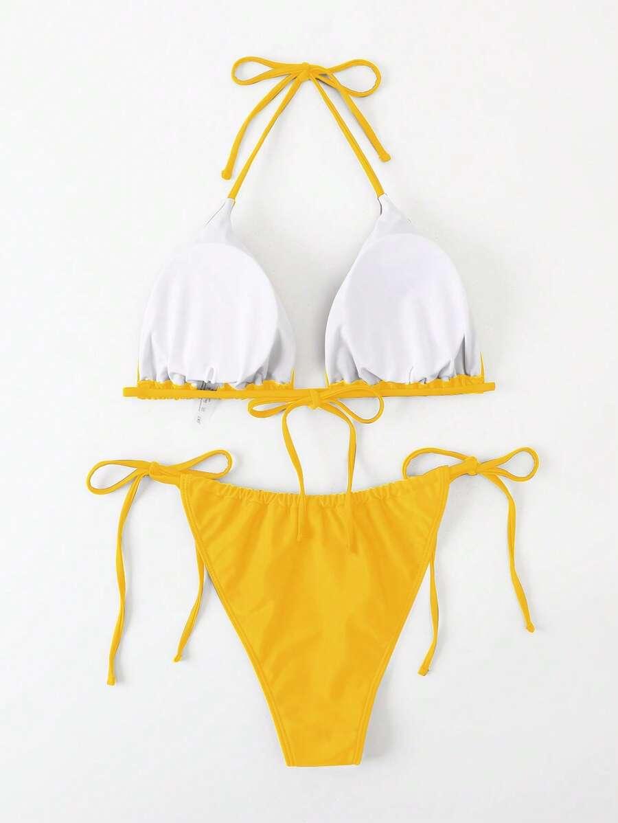 SWIM MOD ŻÓŁTY DWUCZĘŚCIOWY STRÓJ KĄPIELOWY S06__48