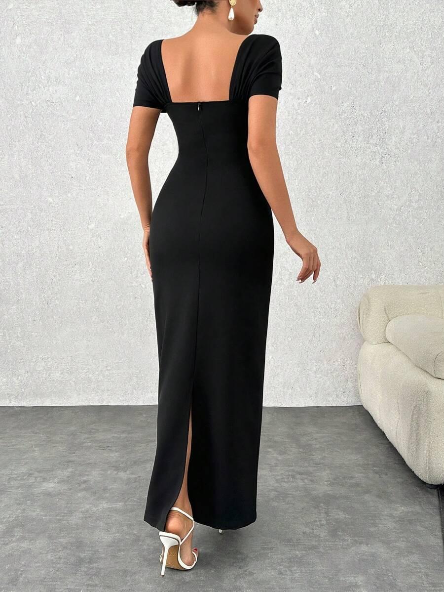 EURMUSE CZARNA MAXI SUKIENKA S06__M