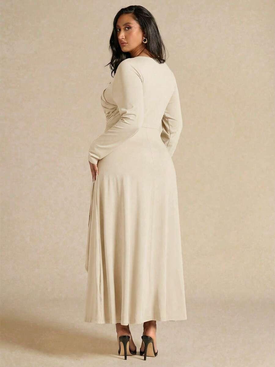 SHEIN BEŻOWA MIDI SUKIENKA S06__XXL