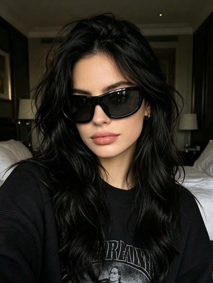 SHEIN CZARNE OKULARY PRZECIWSŁONECZNE S07