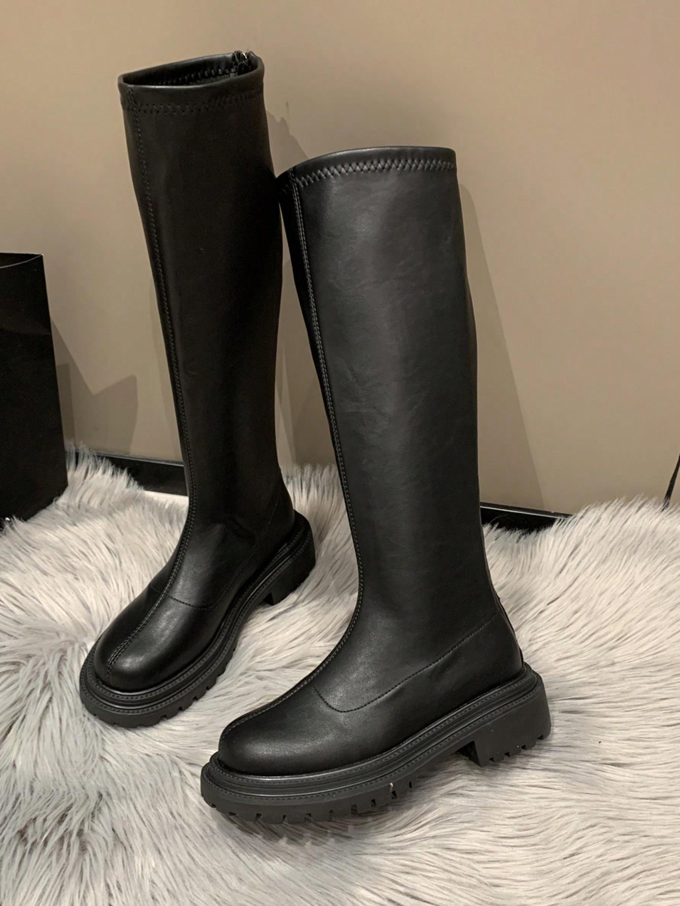 SHEIN CZARNE KOZAKI DO KOLAN W01__35